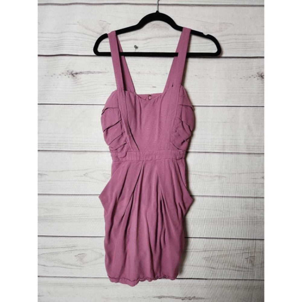 Bcbgeneration Womens Dress Solid Pink Pockets Sweetheart Neck Sleeveless Knit 6